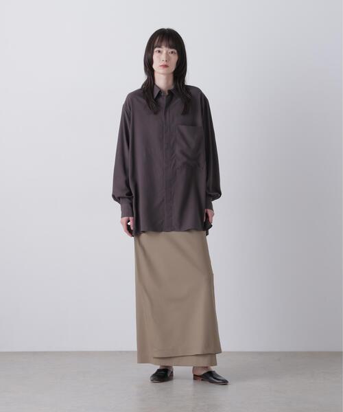 YLEVE(イレーヴ)の「YLEVE / SUPER140's WOOL TROPICAL SKIRT(スカート・レディース・グレー系その他3/ベージュ・1/0)」の1枚目の写真
