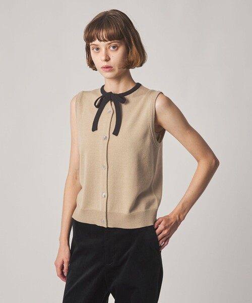 Steven Alan（スティーブンアラン）の「＜Steven Alan＞ウール タイリボン ノースリーブ ニット（ニット/セーター・レディース・ベージュ/グレー系・FREE）」の2枚目の写真