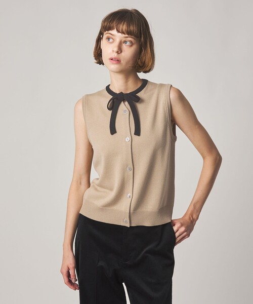 Steven Alan（スティーブンアラン）の「＜Steven Alan＞ウール タイリボン ノースリーブ ニット（ニット/セーター・レディース・ベージュ/グレー系・FREE）」の6枚目の写真