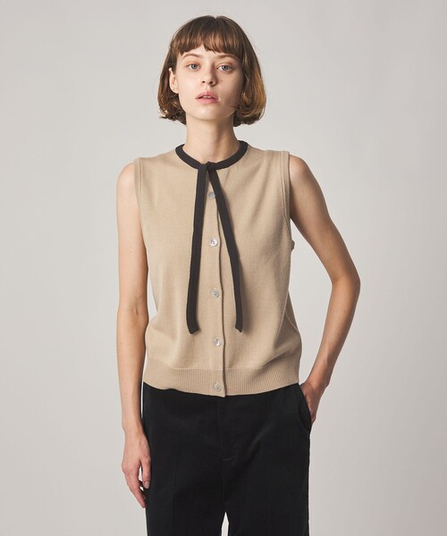 Steven Alan（スティーブンアラン）の「＜Steven Alan＞ウール タイリボン ノースリーブ ニット（ニット/セーター・レディース・ベージュ/グレー系・FREE）」の7枚目の写真