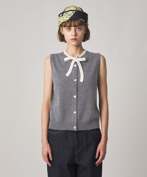 Steven Alan（スティーブンアラン）の「＜Steven Alan＞ウール タイリボン ノースリーブ ニット（ニット/セーター・レディース・ベージュ/グレー系・FREE）」の10枚目の写真