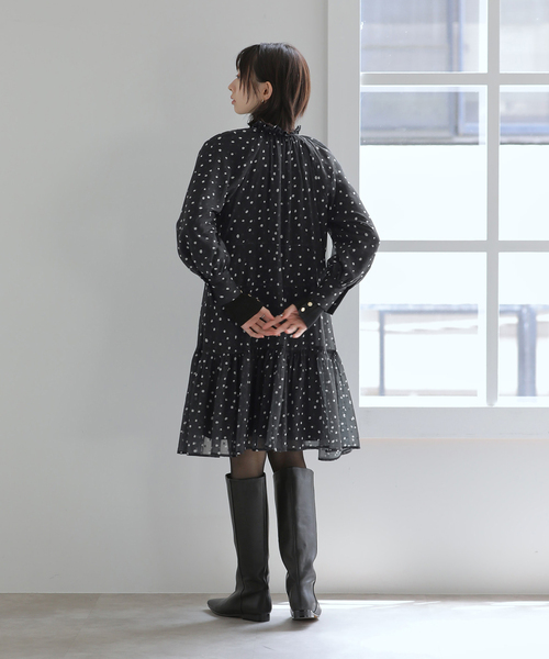 La TOTALITE(ラトータリテ)の「【洗える】プリンテッドミニワンピース(ワンピース・レディース・ブラック系その他/ブラック・FREE)」の5枚目の写真