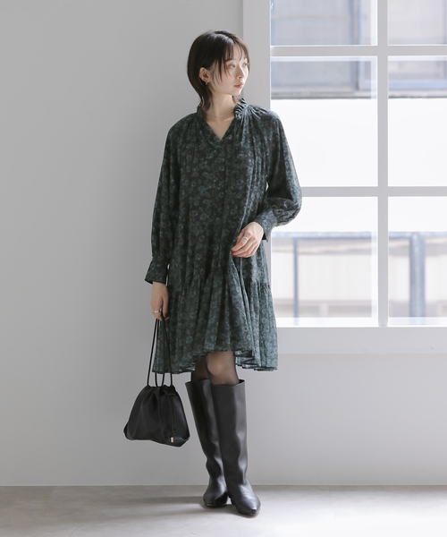 La TOTALITE(ラトータリテ)の「【洗える】プリンテッドミニワンピース(ワンピース・レディース・ブラック系その他/ブラック・FREE)」の9枚目の写真