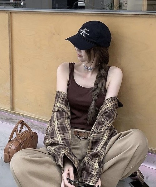 CANVAS+(キャンバスプラス)の「【CANVAS+】チェックルーズシャツ(シャツ/ブラウス・レディース・ブラック/ネイビー/イエロー/モカ・M)」の10枚目の写真
