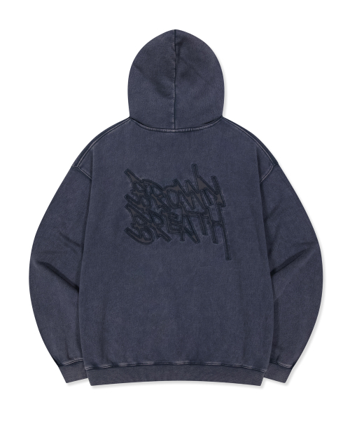 BROWNBREATH（ブラウンブレス）の「ウォッシュドタグフーディー（パーカー・レディース・ダークグレー/ベージュ/ブルー・LARGE/X-LARGE/MEDIUM/SMALL）」の7枚目の写真