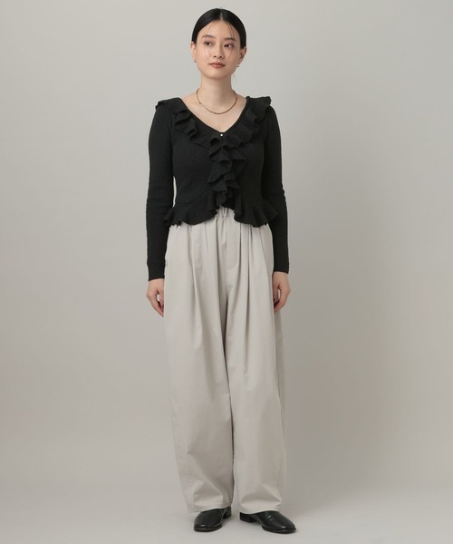 A part by(アパートバイ)の「ブークレフリルニットカーディガン(ニット/セーター・レディース・ライトブラウン/ブラック・FREE)」の10枚目の写真