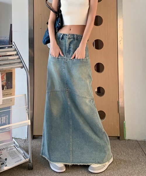 FAVORITO(ファヴォリート)の「デニムマーメイドスカート(スカート・レディース・ブルー・F)」の8枚目の写真