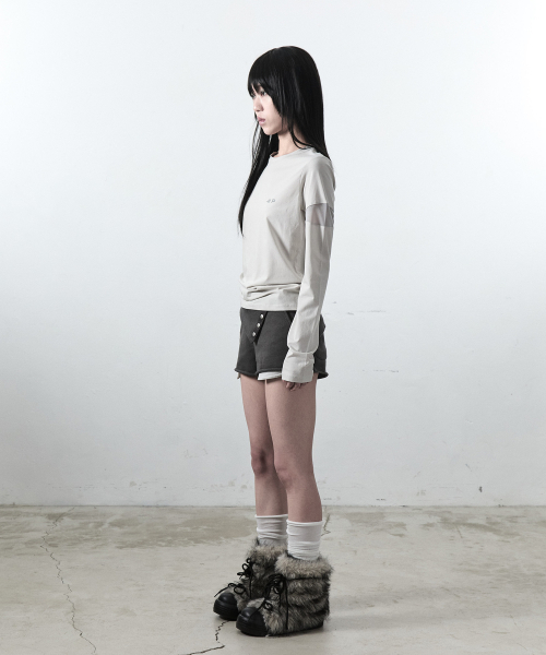 41PRAY(サイルプレイ)の「ピンタックメッシュTシャツ/ライトグレー(Tシャツ/カットソー・レディース・その他・FREE)」の5枚目の写真