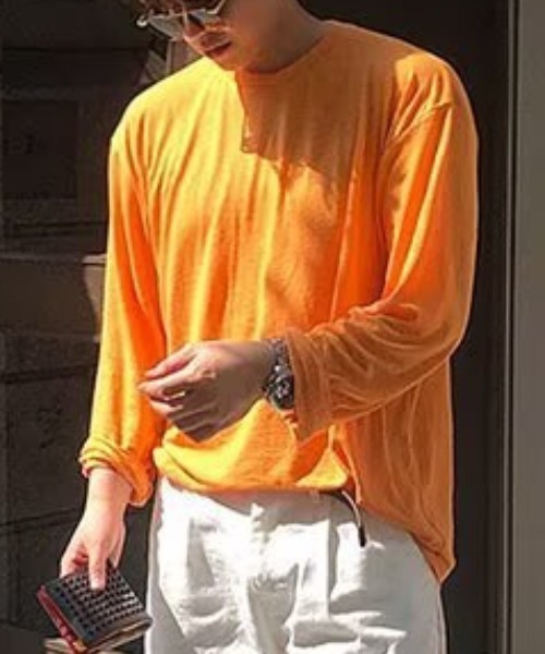 MGV(エムジーヴィー)の「スラブ天竺ソリッドL/Stee(Tシャツ/カットソー・メンズ・オレンジ/ブラック/ホワイト/ブルー/グリーン・MEDIUM/X-LARGE/LARGE)」の18枚目の写真