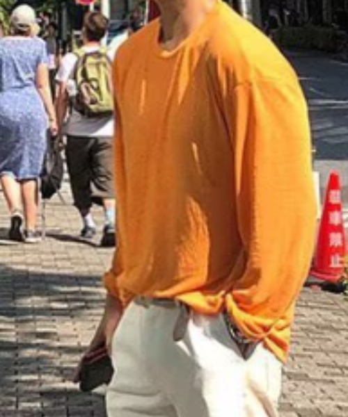 MGV(エムジーヴィー)の「スラブ天竺ソリッドL/Stee(Tシャツ/カットソー・メンズ・オレンジ/ブラック/ホワイト/ブルー/グリーン・MEDIUM/X-LARGE/LARGE)」の17枚目の写真