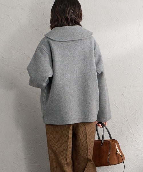 DANTON（ダントン）の「【WEB先行予約】[DANTON/ダントン] ボンディングメルトン ラウンドカラージャケット(WEB限定)（その他アウター・レディース・グレー/ネイビー・36）」の12枚目の写真