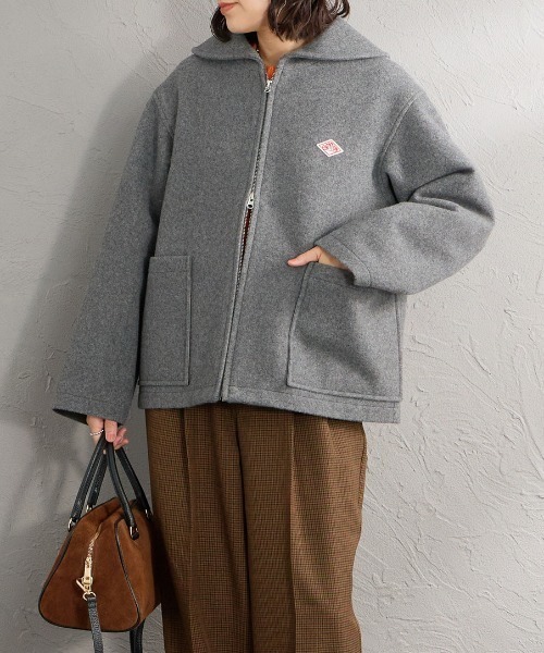 DANTON（ダントン）の「【WEB先行予約】[DANTON/ダントン] ボンディングメルトン ラウンドカラージャケット(WEB限定)（その他アウター・レディース・グレー/ネイビー・36）」の16枚目の写真