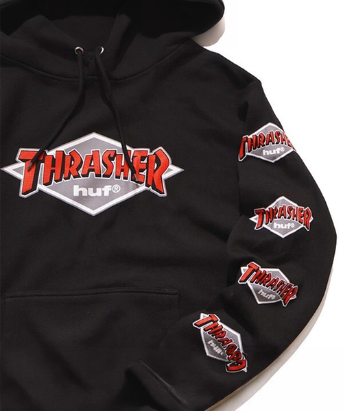 HUF(ハフ)の「HUF X THRASHER ロゴ フーディー(パーカー・メンズ・ブラック/ヘザーグレー・LARGE/MEDIUM/X-LARGE)」の7枚目の写真