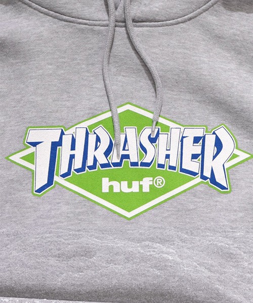 HUF(ハフ)の「HUF X THRASHER ロゴ フーディー(パーカー・メンズ・ブラック/ヘザーグレー・LARGE/MEDIUM/X-LARGE)」の9枚目の写真