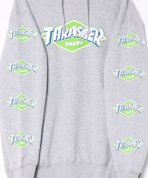 HUF(ハフ)の「HUF X THRASHER ロゴ フーディー(パーカー・メンズ・ブラック/ヘザーグレー・LARGE/MEDIUM/X-LARGE)」の13枚目の写真