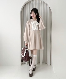 F i.n.t | レースリボンダンボールニットワンピース/fint フィント(ワンピース)