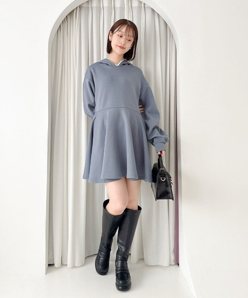 F i.n.t(フィント)の「レースリボンダンボールニットワンピース/fint フィント(ワンピース・レディース・ブルー/ピンクベージュ・FREE)」の14枚目の写真