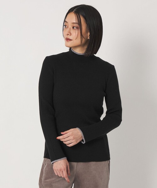 A DAY IN THE LIFE UNITED ARROWS(アデイインザライフユナイテッドアローズ)の「リブ バイカラー ハイネックニット ‐ウォッシャブル‐<A DAY IN THE LIFE>(ニット/セーター・レディース・オフホワイト/ブラック/ベージュ/ネイビー・FREE)」の3枚目の写真