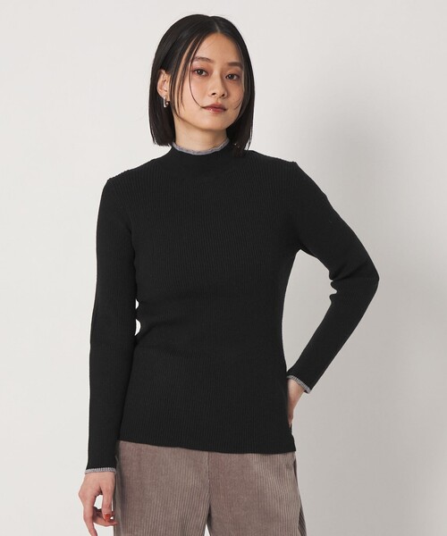 A DAY IN THE LIFE UNITED ARROWS(アデイインザライフユナイテッドアローズ)の「リブ バイカラー ハイネックニット ‐ウォッシャブル‐<A DAY IN THE LIFE>(ニット/セーター・レディース・オフホワイト/ブラック/ベージュ/ネイビー・FREE)」の5枚目の写真