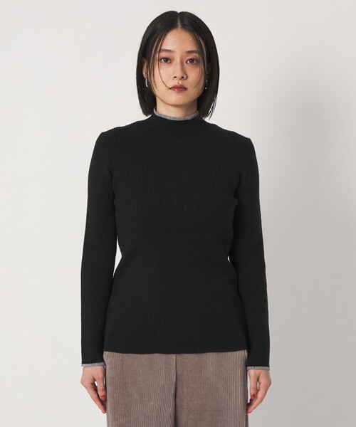 A DAY IN THE LIFE UNITED ARROWS(アデイインザライフユナイテッドアローズ)の「リブ バイカラー ハイネックニット ‐ウォッシャブル‐<A DAY IN THE LIFE>(ニット/セーター・レディース・オフホワイト/ブラック/ベージュ/ネイビー・FREE)」の7枚目の写真