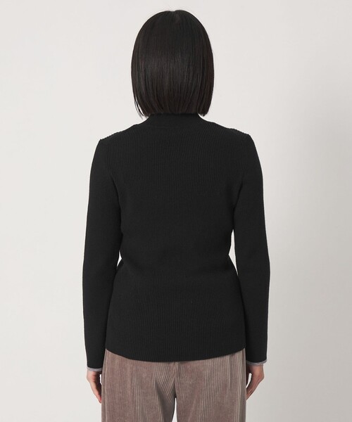 A DAY IN THE LIFE UNITED ARROWS(アデイインザライフユナイテッドアローズ)の「リブ バイカラー ハイネックニット ‐ウォッシャブル‐<A DAY IN THE LIFE>(ニット/セーター・レディース・オフホワイト/ブラック/ベージュ/ネイビー・FREE)」の9枚目の写真