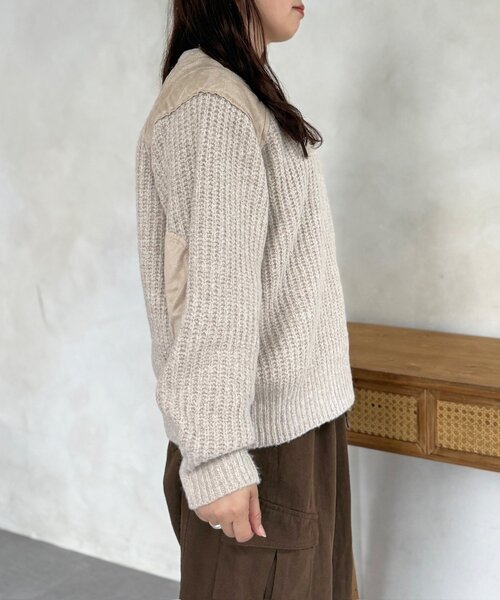 CPCM(シーピーシーエム)の「【WEB限定】スエード切替ニット(ニット/セーター・レディース・グレー/ブラウン/ベージュ・FREE)」の14枚目の写真