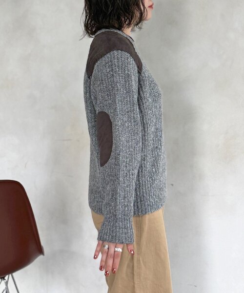CPCM(シーピーシーエム)の「【WEB限定】スエード切替ニット(ニット/セーター・レディース・グレー/ブラウン/ベージュ・FREE)」の11枚目の写真