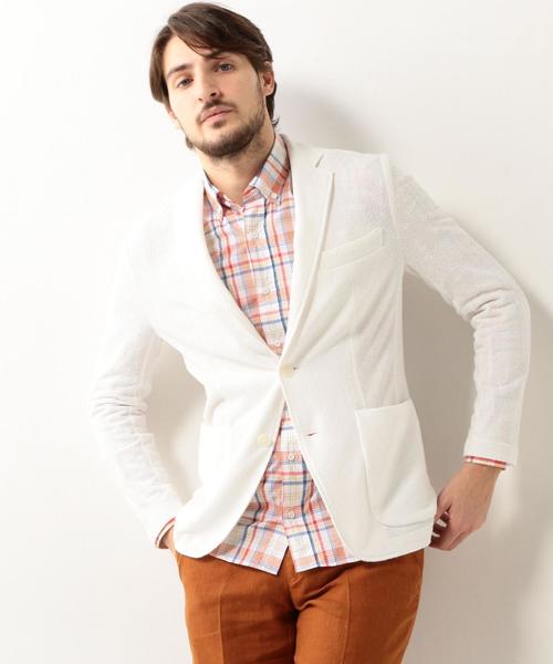 UNITED ARROWS（ユナイテッドアローズ）の「BAS ジャージー ジャケット◆（テーラードジャケット・メンズ・ホワイト/グレー/ネイビー・MEDIUM/LARGE/X-LARGE）」の17枚目の写真