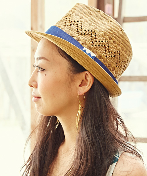 チャイハネ（チャイハネ）の「【チャイハネ】2カラーペーパー中折れハット（ハット・レディース・ブラウン/マスタード/ブラック・FREE）」の3枚目の写真