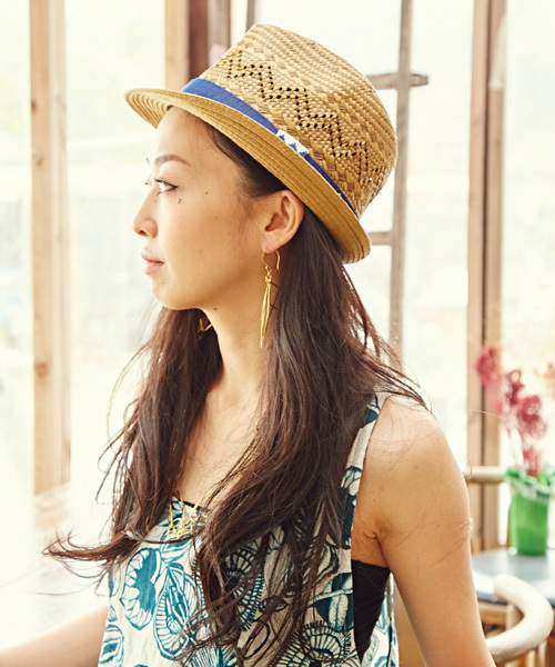 チャイハネ（チャイハネ）の「【チャイハネ】2カラーペーパー中折れハット（ハット・レディース・ブラウン/マスタード/ブラック・FREE）」の9枚目の写真