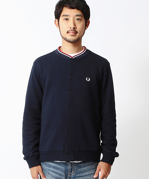 FRED PERRY（フレッドペリー）の「FRED PERRY×BEAMS / 別注 裏毛クルーカーディガン（カーディガン/ボレロ・メンズ・ネイビー/グレー・SMALL/MEDIUM/X-SMALL）」の6枚目の写真