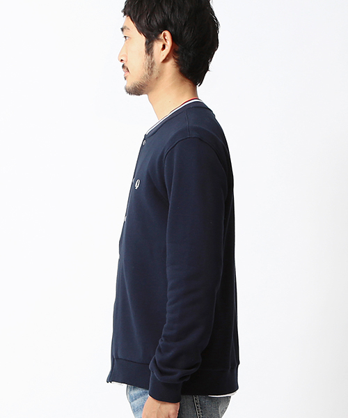 FRED PERRY（フレッドペリー）の「FRED PERRY×BEAMS / 別注 裏毛クルーカーディガン（カーディガン/ボレロ・メンズ・ネイビー/グレー・SMALL/MEDIUM/X-SMALL）」の7枚目の写真