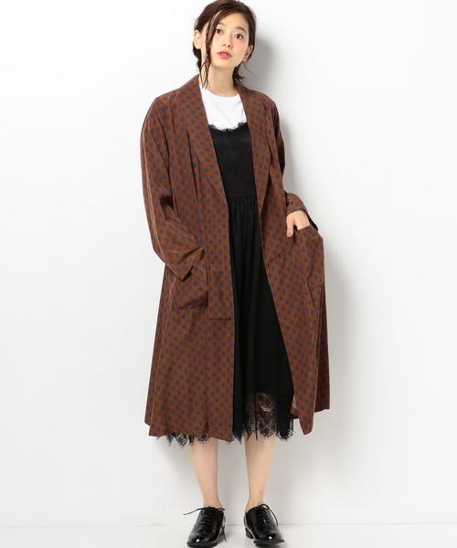 Another Edition（アナザーエディション）の「プリントガウン/AEBC　PRT GOWN◆（カーディガン/ボレロ・レディース・ブラウン/ネイビー・FREE）」の2枚目の写真