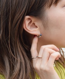 e.m.（イーエム）の「SILVER925ブラックパールフープピアス/レディース