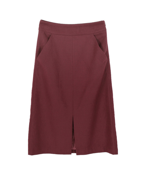 titivate（ティティベイト）の「ﾌﾛﾝﾄｽﾘｯﾄ台形ｽｶｰﾄ（スカート・レディース・ブラック/キャメル/ワイン/ネイビー・S/M/L）」の4枚目の写真