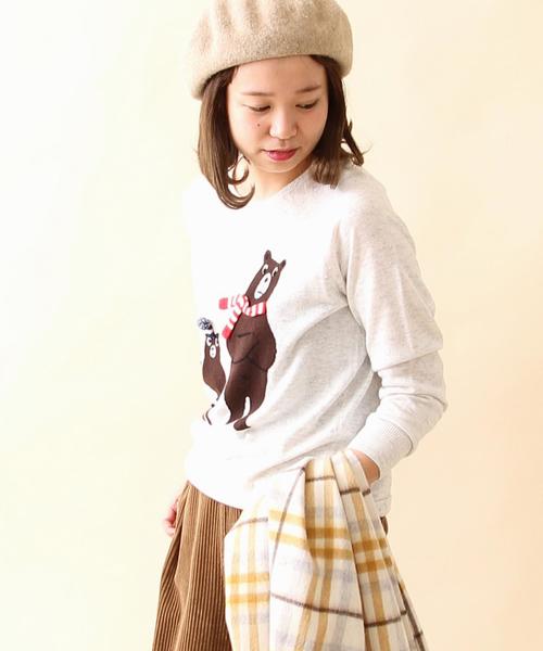 coen（コーエン）の「クマちゃんジャガードクルーネックニット（ニット