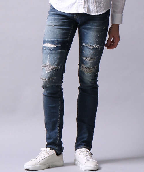 5351 POUR LES HOMMES(ゴーサンゴーイチプールオム)の「ハードリメイクスキニーデニム(デニムパンツ・メンズ・インディゴブルー・44/48/46/50)」の2枚目の写真