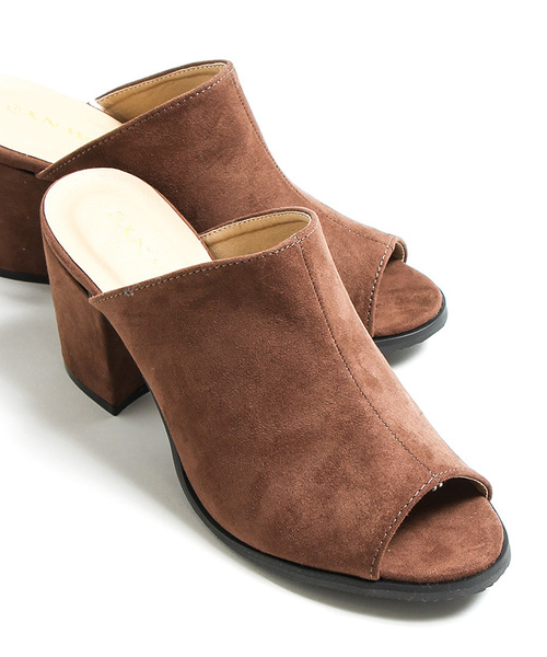 WEGO(ウィゴー)の「WEGO/スエードミュールサンダル(サンダル・レディース・ブラック/オレンジ/イエロー/ピンク/グレー/グリーン/ブラウン/インディゴブルー・MEDIUM/LARGE)」の4枚目の写真