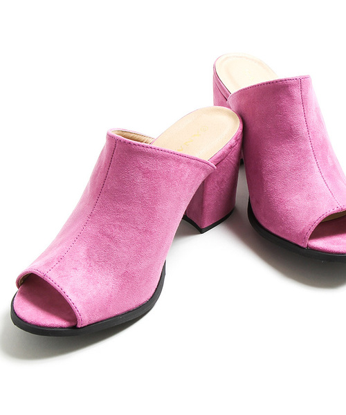 WEGO(ウィゴー)の「WEGO/スエードミュールサンダル(サンダル・レディース・ブラック/オレンジ/イエロー/ピンク/グレー/グリーン/ブラウン/インディゴブルー・MEDIUM/LARGE)」の1枚目の写真