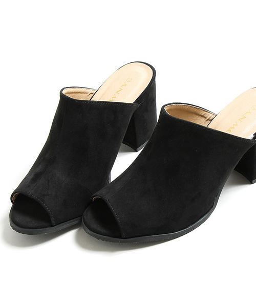 WEGO(ウィゴー)の「WEGO/スエードミュールサンダル(サンダル・レディース・ブラック/オレンジ/イエロー/ピンク/グレー/グリーン/ブラウン/インディゴブルー・MEDIUM/LARGE)」の2枚目の写真