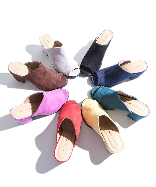 WEGO(ウィゴー)の「WEGO/スエードミュールサンダル(サンダル・レディース・ブラック/オレンジ/イエロー/ピンク/グレー/グリーン/ブラウン/インディゴブルー・MEDIUM/LARGE)」の16枚目の写真