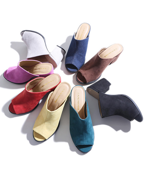 WEGO(ウィゴー)の「WEGO/スエードミュールサンダル(サンダル・レディース・ブラック/オレンジ/イエロー/ピンク/グレー/グリーン/ブラウン/インディゴブルー・MEDIUM/LARGE)」の17枚目の写真