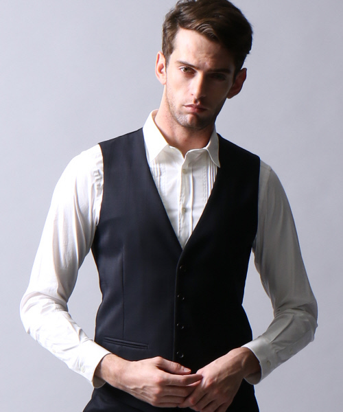 5351 POUR LES HOMMES（ゴーサンゴーイチプールオム）の「T/Wシャドーチェック5BSジレ（ベスト・メンズ・ネイビー/ブラック・1/3/2）」の2枚目の写真