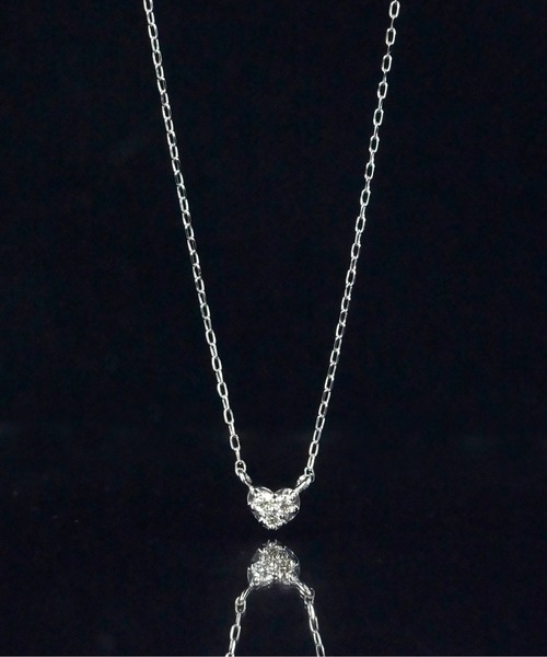 anq.(アンク)の「「anq.」K10WG・0.03ctダイヤモンド ハート ネックレス(ネックレス・レディース・ホワイトゴールド・ONE SIZE)」の1枚目の写真