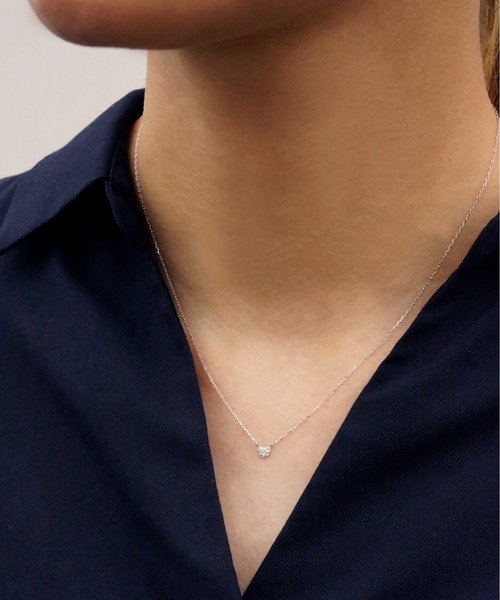 anq.(アンク)の「「anq.」K10WG・0.03ctダイヤモンド ハート ネックレス(ネックレス・レディース・ホワイトゴールド・ONE SIZE)」の8枚目の写真