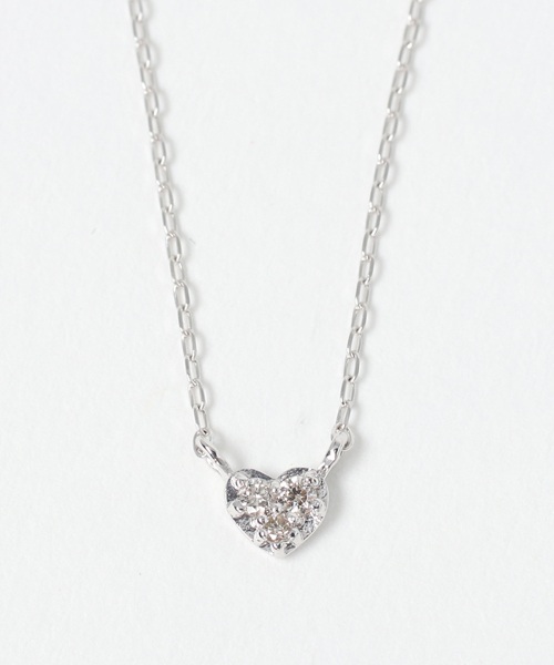 anq.(アンク)の「「anq.」K10WG・0.03ctダイヤモンド ハート ネックレス(ネックレス・レディース・ホワイトゴールド・ONE SIZE)」の7枚目の写真