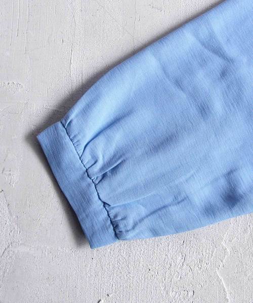 antiqua（アンティカ）の「ギャザータックトップス（シャツ/ブラウス・レディース・ブルー/ホワイト・FREE）」の16枚目の写真