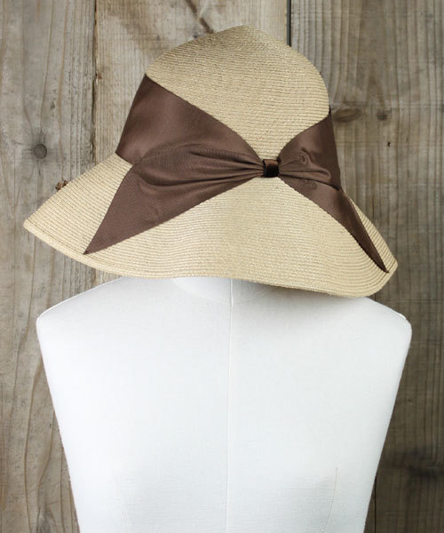 EFFE BEAMS(エッフェビームス)の「Athena New York / "RISAKO" ラフィア リボンハット(ハット・レディース・ブラック/チャコールグレー/クリーム・ONE SIZE)」の3枚目の写真