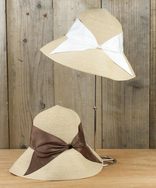 EFFE BEAMS(エッフェビームス)の「Athena New York / "RISAKO" ラフィア リボンハット(ハット・レディース・ブラック/チャコールグレー/クリーム・ONE SIZE)」の16枚目の写真