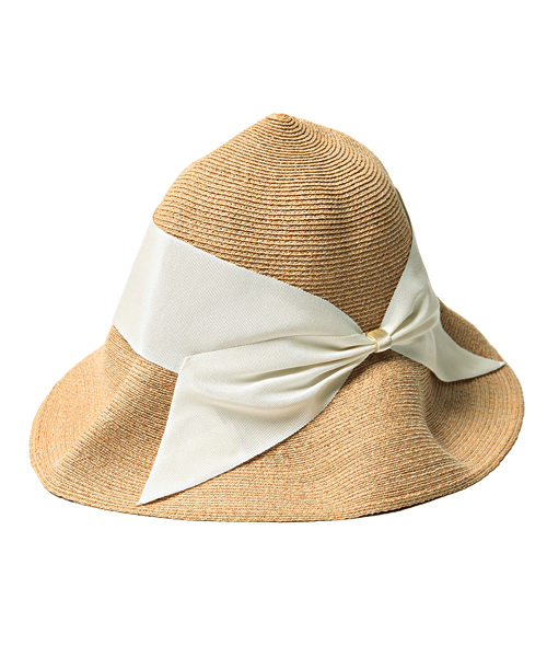 EFFE BEAMS(エッフェビームス)の「Athena New York / "RISAKO" ラフィア リボンハット(ハット・レディース・ブラック/チャコールグレー/クリーム・ONE SIZE)」の4枚目の写真